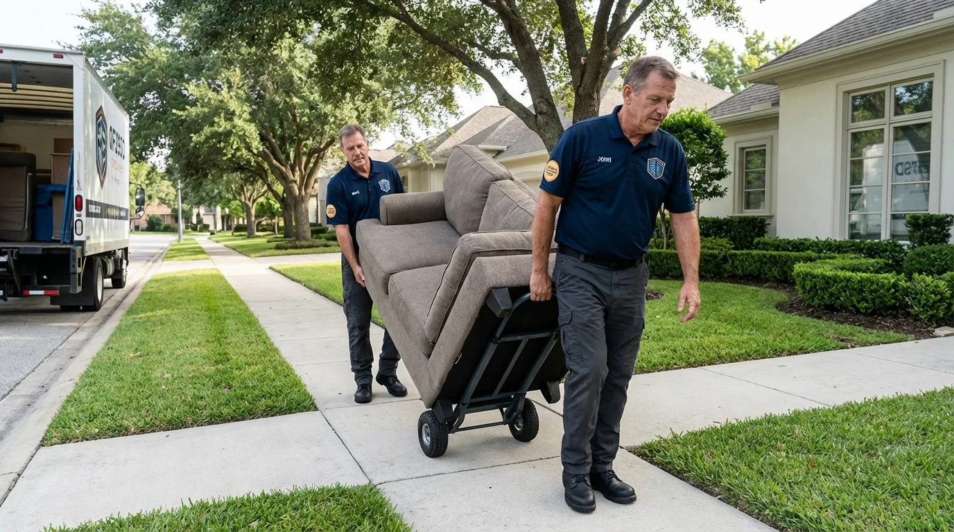Local residential moving crew loading furniture in Saxonburg, PA